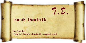 Turek Dominik névjegykártya